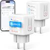 SURFOU Presa Smart 16A, Spina Intelligente per Alexa e Google Home, 2 Pezzi | Controllo Vocale e Remoto, Monitoraggio Consumi, Nessun Hub, 2.4GHz WiFi, Timer Programmabile, SmartThings e Home Assistant