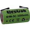 Electron Batteria Pila NI MH SC 3300mAh 3.3Ah 1,2V con lamelle linguette a saldare per