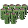 Electron 10X Batteria Pila NI MH SC 3300mAh 3.3Ah 1,2V con lamelle linguette a saldare