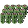Electron 12X Batteria Pila NI MH SC 3300mAh 3.3Ah 1,2V con lamelle linguette a saldare