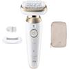 Braun Epilatore SILK EPIL 9 Flex 3D (Ricaricabile) White e Gold SES9 011