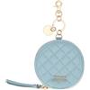 THUN Portachiavi rotondo con zip azzurro, ecopelle, Collezione Sempre con Me, Ø 9 cm, 2 cm