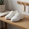 Scarpe da bambola stringate, modello Oxford, con tacco basso