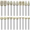 FOTYBEI 20 Pezzi Frese Diamantate per Dremel Set di Frese Diamantate con Gambo da 3 mm