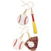 4 Pack Orecchini Da Baseball Per Lo Sport Accessori Di Sportivi Asimmetrici