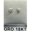MIKIKO Orecchini oro bianco 750 18 carati gram. 2,80 Mikiko perle diametro 6,5 mm +2385