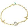 Bracciale Donna Oro Giallo e Bianco 18 kt Cuore e Farfalle _BR047