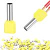 Puntalini Doppi 2 X 6 Mm² Capicorda Elettrici Isolati, 100 Pz Terminali per Estr