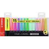 Stabilo EVIDENZIATORE - STABILO BOSS ORIGINAL DESK-SET - 15 COLORI ASSORTITI 9 NEON + 6