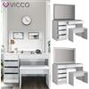 Vicco Toeletta da trucco toelette da make-up Sherry speccio LED panchina bianco Vicco
