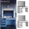 Vicco Toeletta da trucco toelette da make-up Sherry speccio a LED bianco Vicco