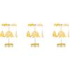 Set of 3 Giostra Di Candele in Ferro Portacandele Rotante Metallo