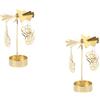 Set of 2 Giostra Di Candele in Ferro Portacandele Moderno Rotante