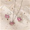 Set Gioielli Donna 3PZ Lega Strass per cuore Goccia Orecchini Collo