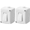 GEWISS - GW27803DY Contenitore Completo Apparecchi System Protetto, con Deviatore Unipolare 16 Ax, IP40, Grigio Ral 7035 (Confezione da 2)