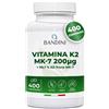 BANDINI ® Vitamina K2 MK7 200µg 400 Compresse Menachinone ad Alto Dosaggio Vit K 2 MK 7