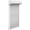 Schellenberg 39068 - Set di tapparelle per finestre, sistema di tapparelle Mini, 95 x 140 cm, bianco/grigio, per tapparelle esterne a 45°, in alluminio, con guide di guida, in PVC