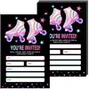 Sirjiera Skating Party Invitations with Envelopes, Roller Skate Birthday Party Invites Cards for Celebration, 20 Invitation Cards for Girls Kids Boys, Party Supplies and Decoration, Black