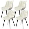 Yaheetech Set di 4 Sedie da Pranzo Moderne in Velluto Sedie Imbottite con Schienale e