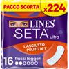 Lines Assorbenti LINES SETA ULTRA FLUSSI LEGGERI x224 per ciclo mestruale per giorni