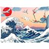 Arazzo giapponese Ukiyo e Wave 150 x 200 cm poliestere da appendere a parete