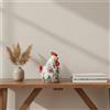 Statuetta Di Gallo In Ceramica, Stile Rustico Nostalgico, Ornamento Vintage Con