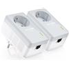 Tp Link Power line AV600 Starter Kit Nano con Presa Passante Silver e White TL PA4010PK