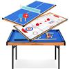 Tavolo Da Gioco 2 in 1 Con Calcio Balilla Professionale Hockey Ad Aria Calcio Ba