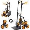 VEVOR Carrello Saliscale Capacità di Salita Scale 200 kg, Carrello Pieghevole per Carichi Pesanti con Maniglia Telescopica, 6 Ruote e 2 Corde Elastiche, per Casa, Generi Alimentari, Magazzino