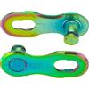 KMC 12NR 12 Velocità Non Riutilizzabile MissingLink Collegamento Link, Aurora Green, 2 paia,