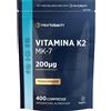 Horbäach Vitamina K2 MK7 200 mcg Alto Dosaggio 400 Compresse Vegane Menachinone MK 7