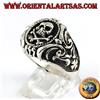 Oriental Art di Faridah & c.s.a.s. Anello d'argento 925 , teschio pirata con Croce Di Ferro laterale