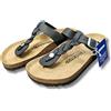 Birkenstock Sandali da donna Birkenstock Gizeh neri infradito in pelle taglia 37 regolare