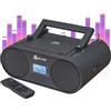 Klim Boombox B4 Lettore CD Stereo, AM FM Radio con e USB, AUX, Bluetooth | Filo o Wir