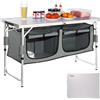 VEVOR Tavolo da Campeggio per Cottura Pieghevole Portatile con Valigetta in Alluminio MDF Dimensioni Estese 120x47x70 cm, Tavolo Pieghevole da Campeggio Altezza Regolabile 54,5/62 / 70 cm per BBQ
