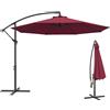 Outsunny Ombrellone da Giardino Decentrato 3x3m Inclinabile Rosso Scuro Base a