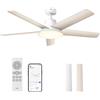 Dreo Ventilatore soffitto con luce CLF521S White (1 luce - 2400 Lumen - 24 W - Bianc