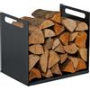 Relaxdays Scaffale per Legna da ardere, Metallo, Moderno, HLP: 35x40x30 cm, Supp