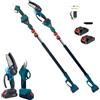 Kit Potatura Mini Motosega 6" + Forbice Cesoia a Batteria con Asta Telescopica