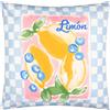 furn. Mediterranean Limon Fodera Per Cuscino - Reversibile Resistente All Acqua Costiero Limone A Quadri Outdoor Fodera Decorativa (Azzurro Cielo - 45x45cm)