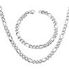Diamond Empire Set Collana Con Bracciale Argento Acciaio Inox 7 MM 750 Oro Bianco Dorato S2941