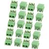 uxcell 20Pz 300V 10A 2P 3,50mm Passo maschio PCB vite Blocco Connettore terminali verde