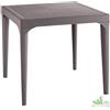 TAVOLO RESINA QUADRATO MALMO 80X80X74H CM PIANO EFFETTO LEGNO TORTORA ESTERNO