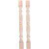 2 balaustre/fusi per ringhiera in legno, 40 cm, pali decorativi in legno non