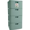 Stefanplast Cassettiera salvaspazio 4C (40x40x80cm) DOMUS HOME COLLECTION Green tea 90102