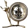 Orologio da tavolo con motivo a uccelli, orologio antico in metallo con