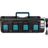 Taingwei Caricatore a 4 porte 3 A per batteria Makita 18 V, DC18SF 14.4-18 V per BL1850,