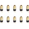 uxcell 10 Pezzi Connettore Audio TRS 3.5mm Dorato Verticale con Dado Rotondo per 3P