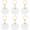 uxcell 6 pezzi portachiavi in pelle per sublimazione, 55mm, tondo, bianco
