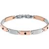 Morellato Bracciale Morellato Uomo Acciaio Maglia Oro Rosa E Silver Cristalli Neri _SABH30
